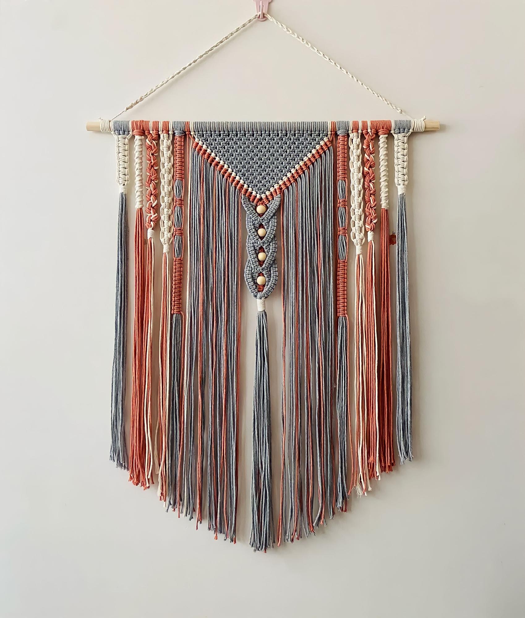 open studio doorway with embroidered samples
