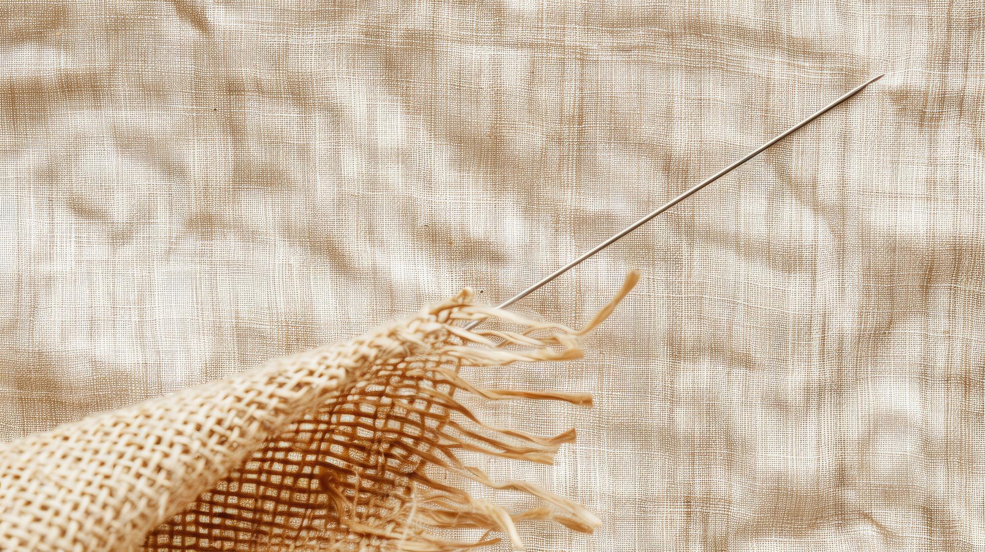 embroidered linen close-up with warm tones